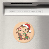 モンキークリスマスウィンターアニマルズモンキーマグネット マグネット (インサイチュ (食洗機))