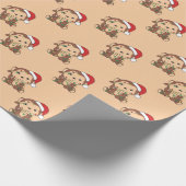 モンキークリスマスウィンターアニマルモンキーラッピング ラッピングペーパー (角)