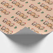 モンキークリスマスクリスマスアニマルかわいいサル ラッピングペーパー (角)
