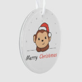 モンキークリスマススノーアニマルサル オーナメント (正面)