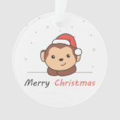 モンキークリスマススノーアニマルサル オーナメント (正面)