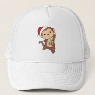 モンキークリスマススノーアニマルサル キャップ