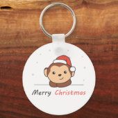 モンキークリスマススノーアニマルサル キーホルダー (正面)