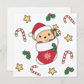 モンキークリスマススノーアニマルサル シーズンカード (正面/裏面)