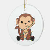モンキークリスマススノーアニマルサル セラミックオーナメント (左)