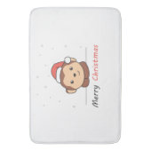 モンキークリスマススノーアニマルサル バスマット (正面縦)