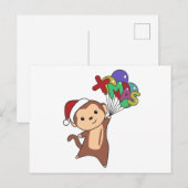 モンキークリスマススノーアニマルサル ポストカード (正面/裏面)
