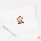 モンキークリスマススノーアニマルサル ラウンドシール (封筒)