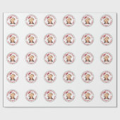 モンキークリスマススノーアニマルサル ラッピングペーパー (フラット)