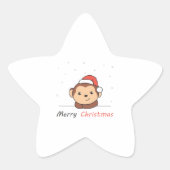 モンキークリスマススノーアニマルサル 星シール (正面)