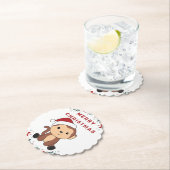 モンキークリスマススノーウィンターアニマルモンキーズ紙 ペーパーコースター (インサイチュ)