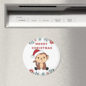 モンキークリスマススノーウィンターアニマルモンキーマグネ マグネット (インサイチュ (食洗機))
