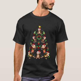 モンキークリスマスデコレーションサンタハットモンキークリスマス Tシャツ