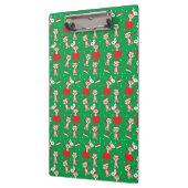 モンキークリスマスパターンレッドグリーン クリップボード (左)