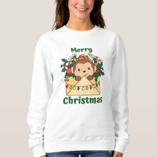 モンキークリスマスレターアニマルサル スウェットシャツ