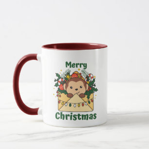 モンキークリスマスレターアニマルサル マグカップ