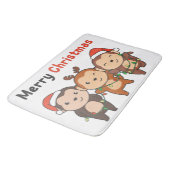 モンキークリスマス動物モンキーメリークリスマス バスマット (アングル)