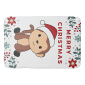 モンキークリスマス雪冬動物モンキーバス バスマット (正面)