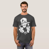 モンキーグラフィティヒップホップラップのミュージックテープグラフィック Tシャツ (正面フル)