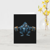 モンキーゴリラボディビルマッスルフィットネスジム1 カード (黄色い花)