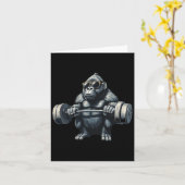 モンキーゴリラボディビルマッスルフィットネスジム カード (黄色い花)