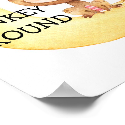 モンキーサファリベビー子供部屋ポスター引用文かわいい ポスター (角)