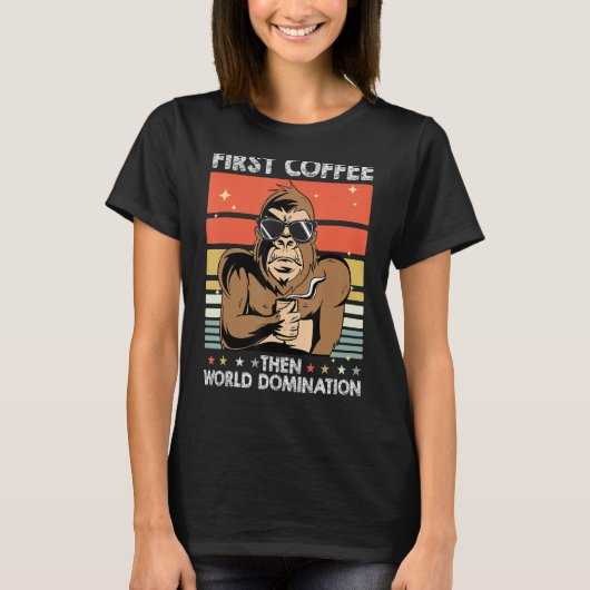 モンキーサングラス動物霊長類猿猿 Tシャツ (正面)