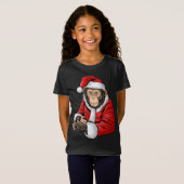 モンキーサンタコスチュームクリスマスパジャマクールズーアニ Tシャツ (正面フル)