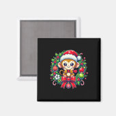 モンキーサンタハットクリスマスクリスマス マグネット (正面/裏面)