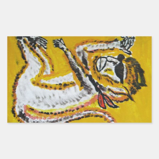 モンキーサーカスアート 長方形シール (正面)