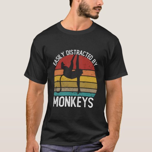 モンキーシャツのヴィンテージ猿に気を取られる Tシャツ (正面)