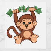 モンキージャストぶら下がったルのまわりに ワインラベル (シングルラベル)