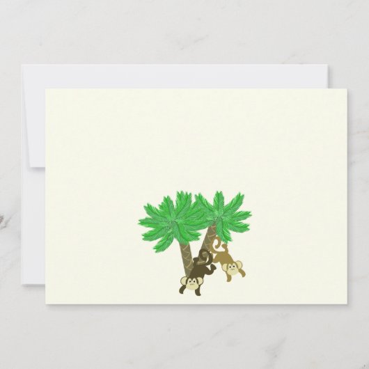 モンキージャングルの赤ちゃんシャワー 招待状 (裏面)