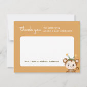 モンキージャングル熱帯性ベビーシャワー サンキューカード (正面)