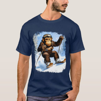 モンキースキー/スキーヤーモンキーTシャツ Tシャツ