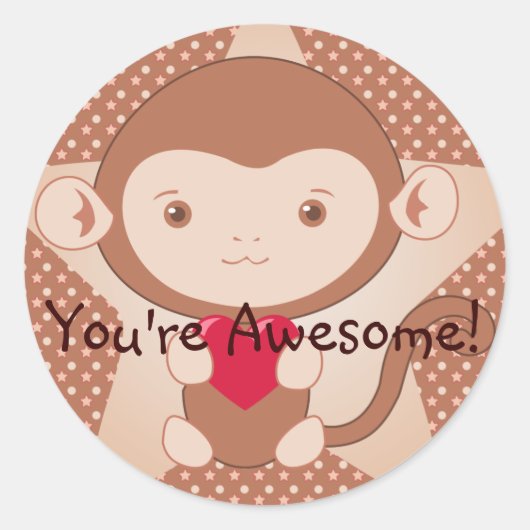 モンキーステッカー ラウンドシール (正面)
