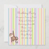 モンキーストライプの誕生日招待状 招待状 (裏面)