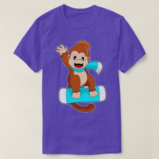 モンキースノーボードウィンタースポーツ Tシャツ (デザイン正面)