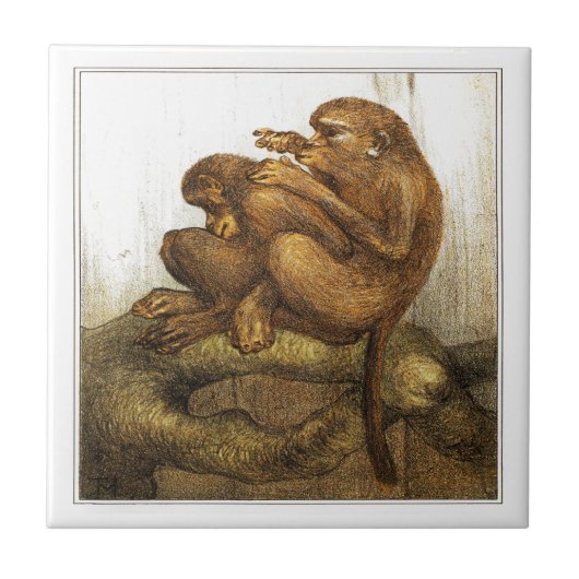 モンキーズオランダビクトリアンアート タイル (正面)