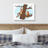 モンキーズ登山ザ・ツリー漫画 キャンバスプリント (インサイチュ (寝室))