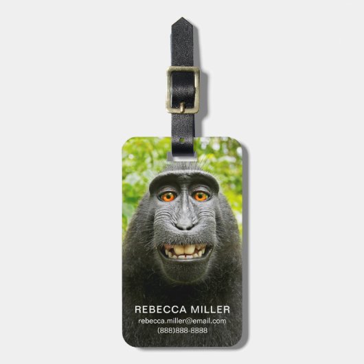 モンキーセルフィー ラゲッジタグ (正面縦)