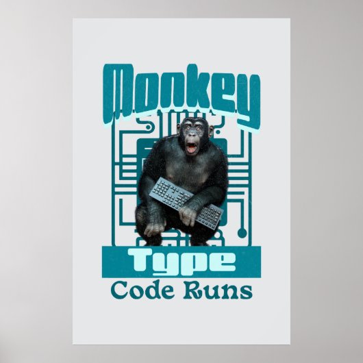 モンキータイプ、コー走ドおもしろいフルスタック開発者 ポスター (正面)