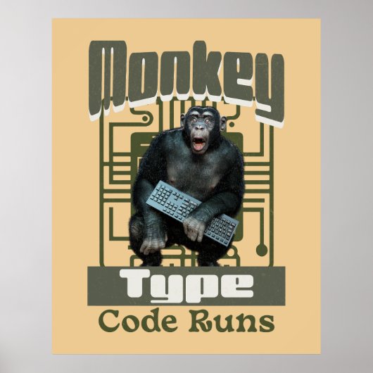 モンキータイプ、コー走ドおもしろいフルスタック開発者 ポスター (正面)