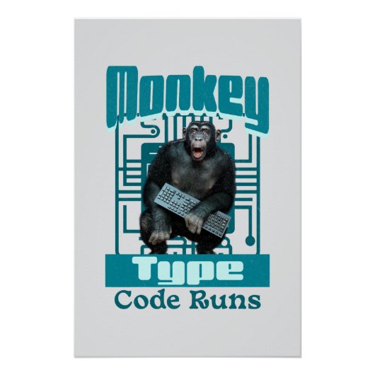 モンキータイプ、コー走ドおもしろいフルスタック開発者 ポスター (正面)
