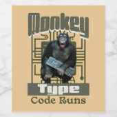 モンキータイプ、コー走ドおもしろいフルスタック開発者 ワインラベル (シングルラベル)