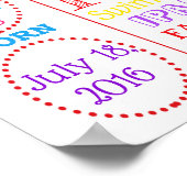 モンキーダック紙吹雪誕生日看板 ポスター (角)