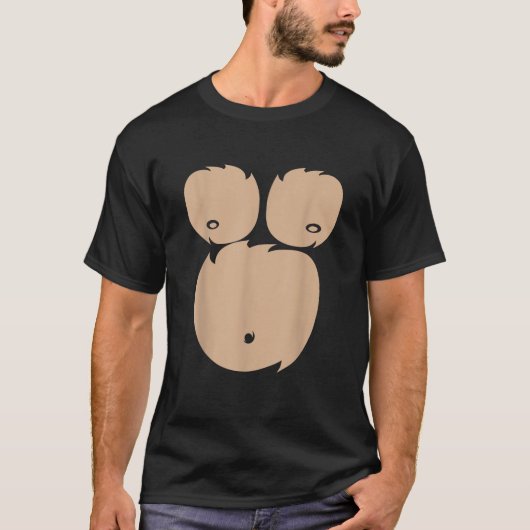 モンキーチェストおもしろい簡単ハロウィーン衣装Tシャツ Tシャツ (正面)