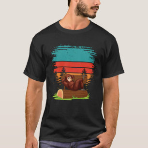 モンキーチンパンジーエイプツォー動物レトロヴィンテージ Tシャツ