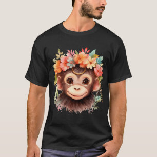 モンキーチンパンジージャングル動物のボホフローラApe 21 Tシャツ