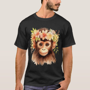 モンキーチンパンジージャングル動物のボホフローラApe 23 Tシャツ